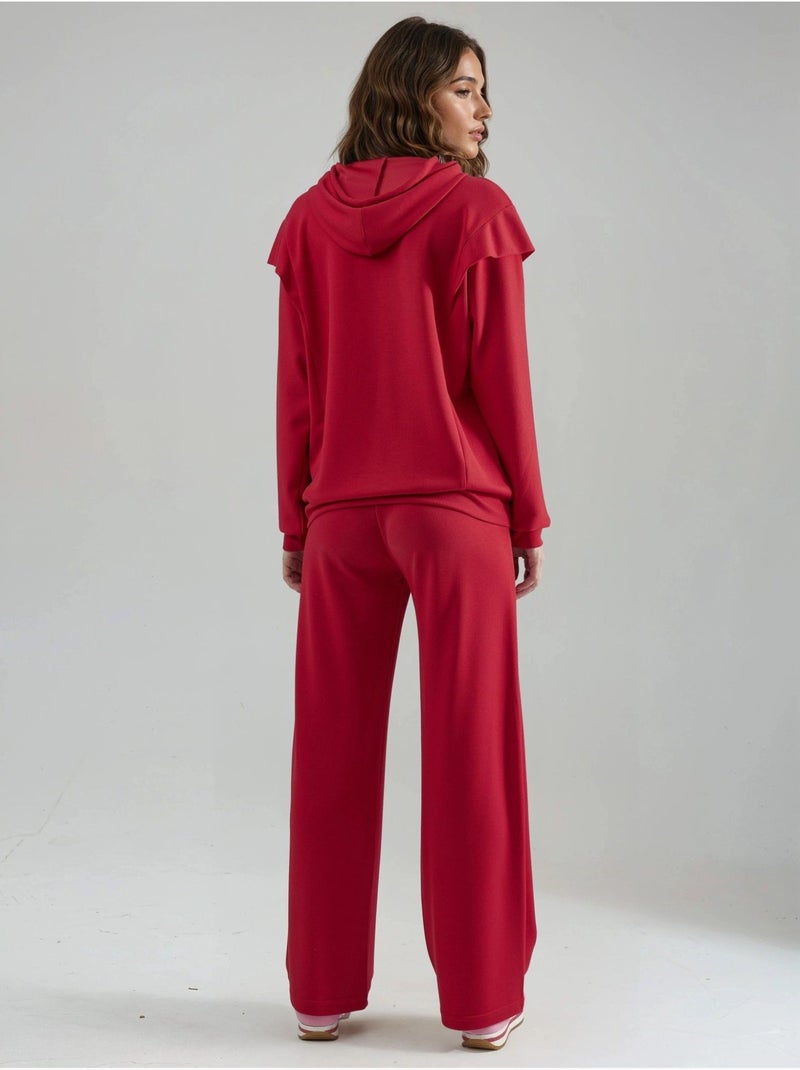 Conjunto de duas peças com capuz bordado modal touch hiccup Vermelho - Kiabi