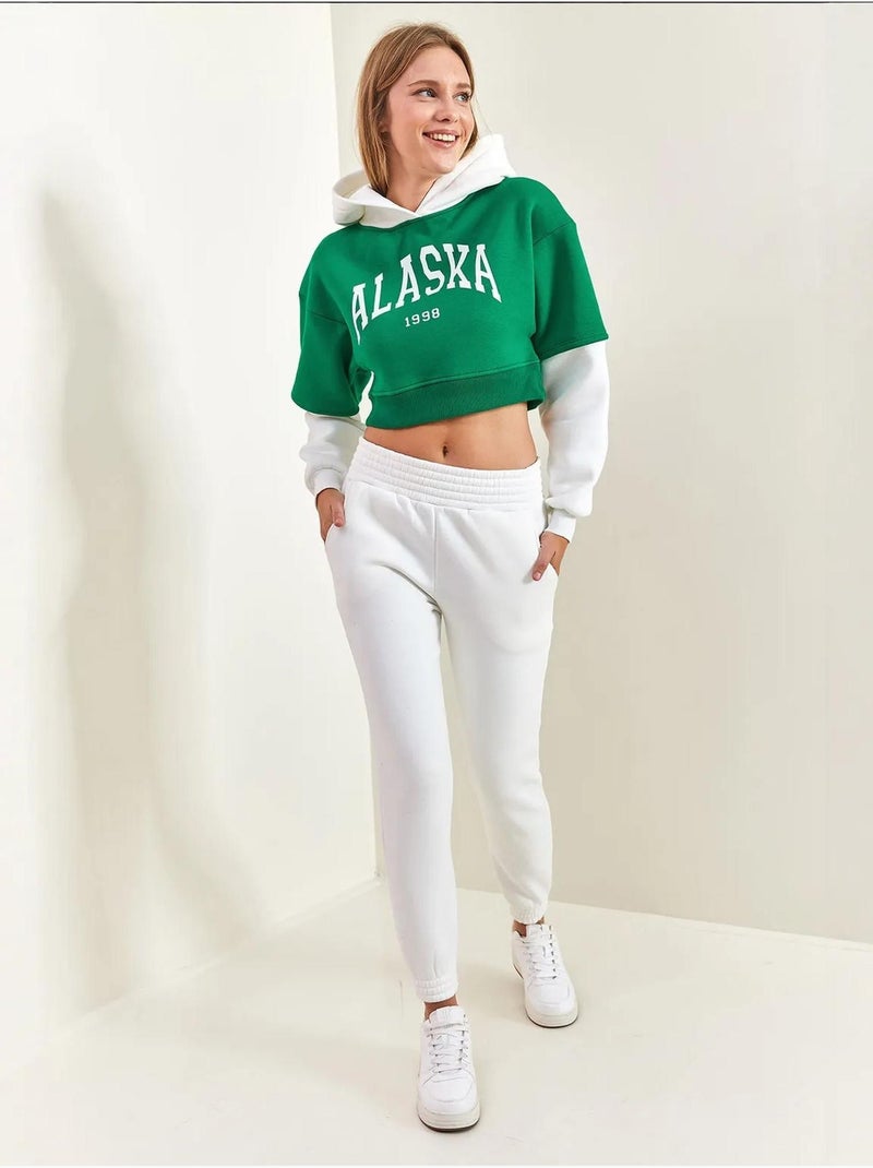 Conjunto de duas peças com capuz e fio escovado lucci Verde - Kiabi