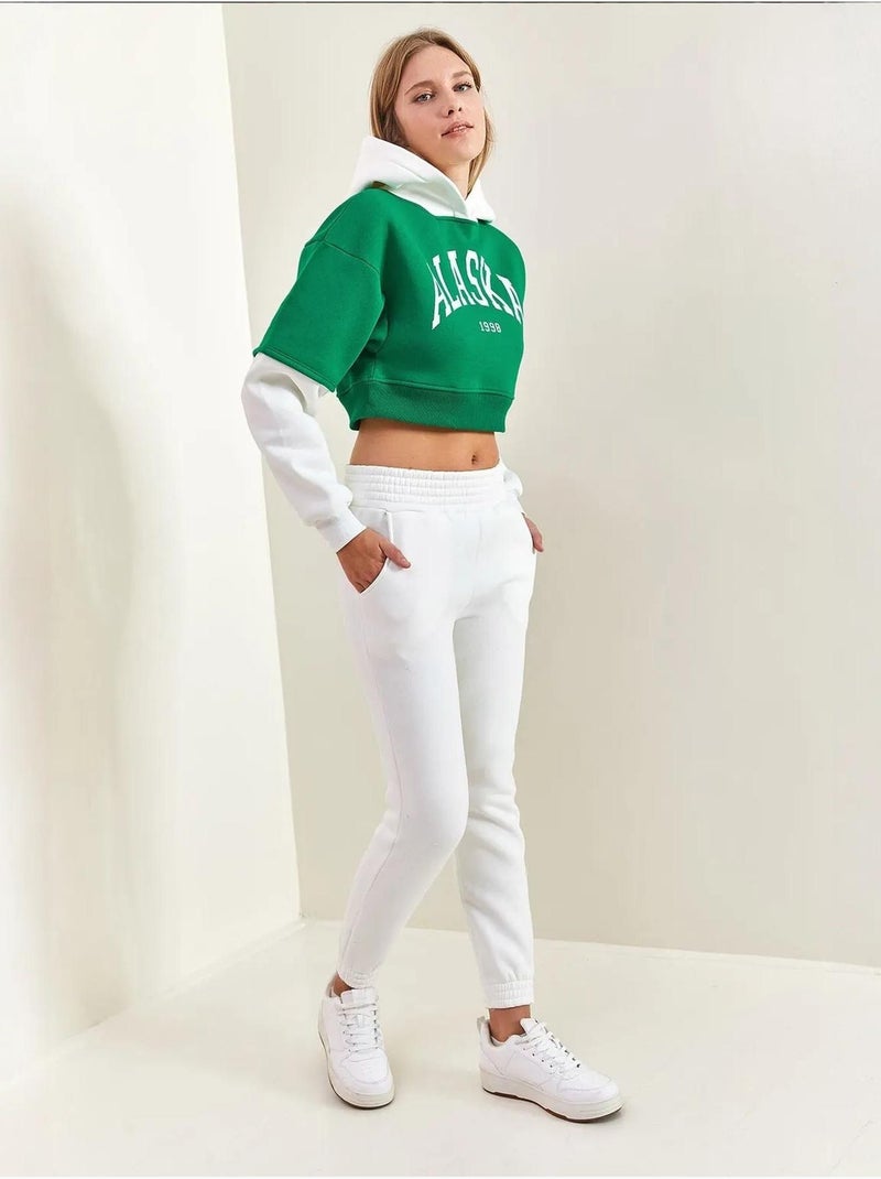 Conjunto de duas peças com capuz e fio escovado lucci Verde - Kiabi