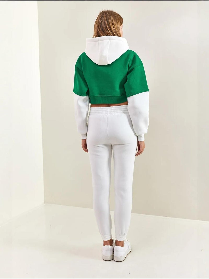 Conjunto de duas peças com capuz e fio escovado lucci Verde - Kiabi