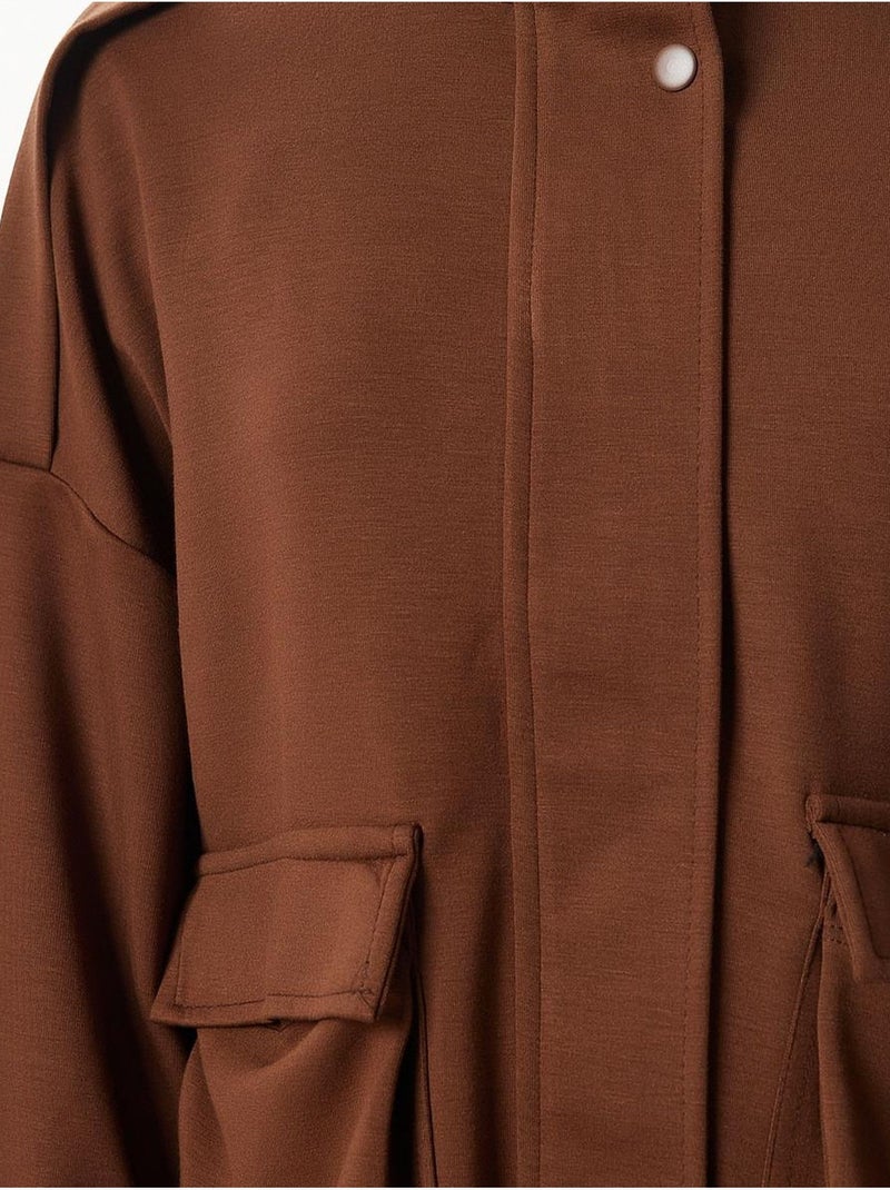 Conjunto de duas peças com casaco com detalhe de bolso e calças de perna larga istanbul Castanho-chocolate - Kiabi
