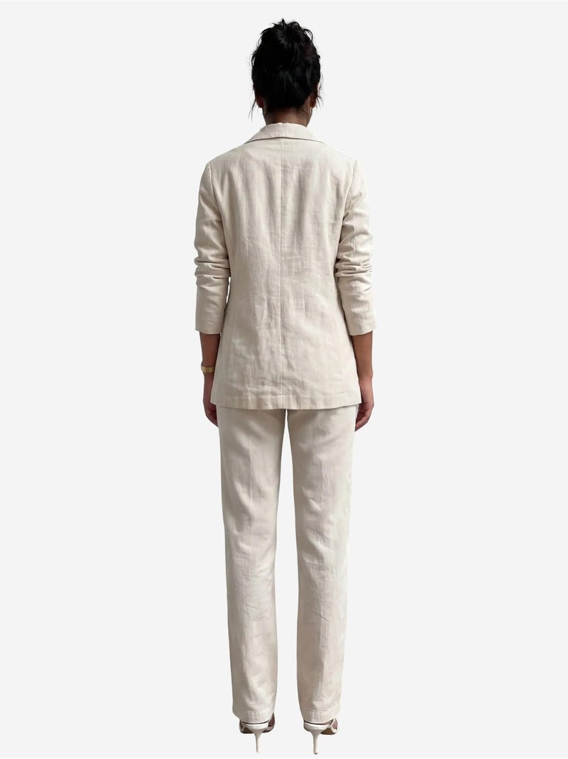 Conjunto de duas peças com colarinho de casaco e fecho de botões my fashion Bege-argila - Kiabi