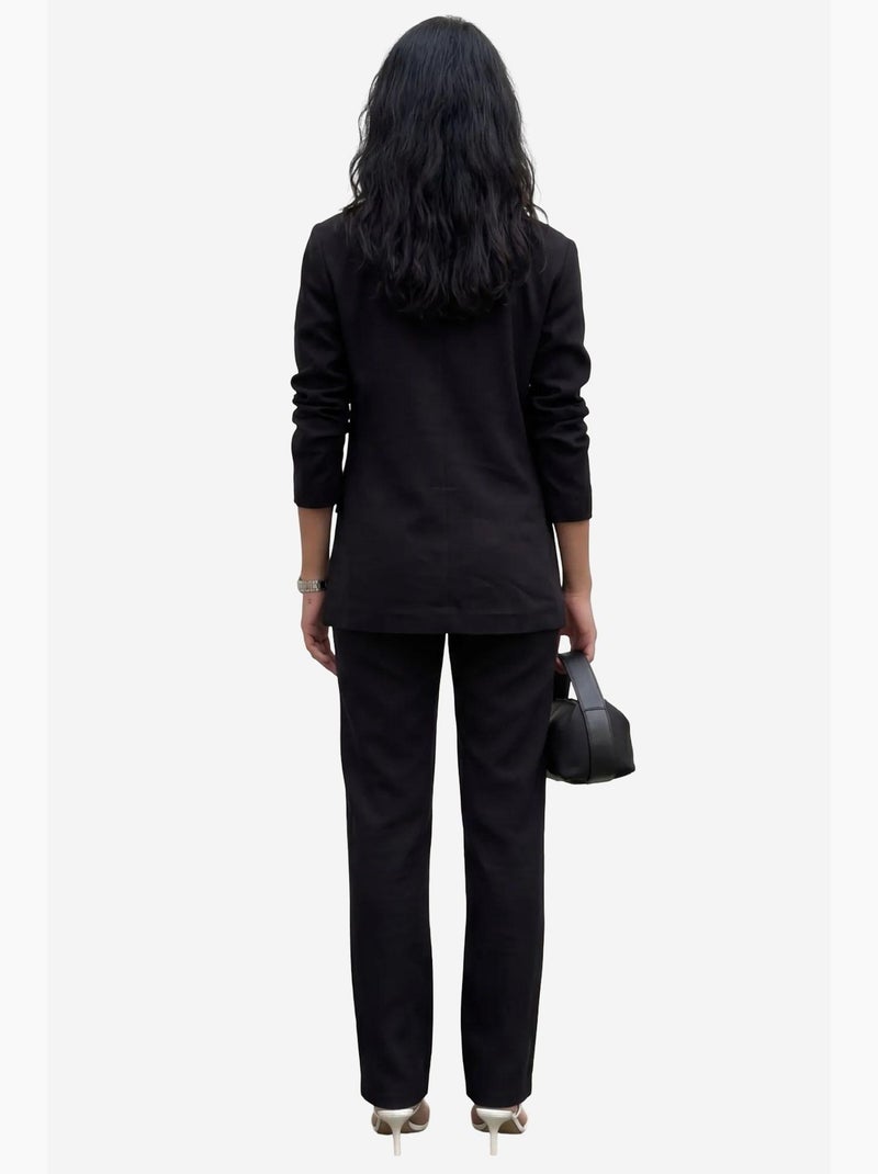 Conjunto de duas peças com colarinho de casaco e fecho de botões my fashion Preto - Kiabi