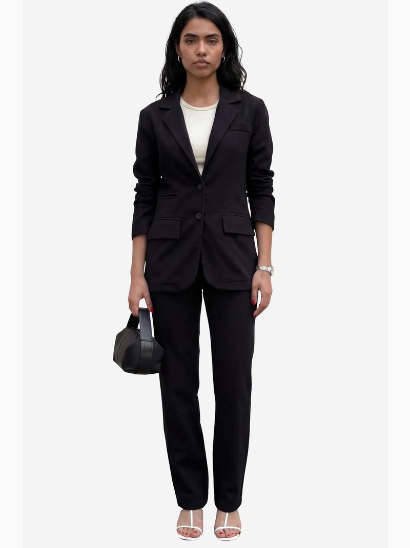 Conjunto de duas peças com colarinho de casaco e fecho de botões my fashion Preto - Kiabi