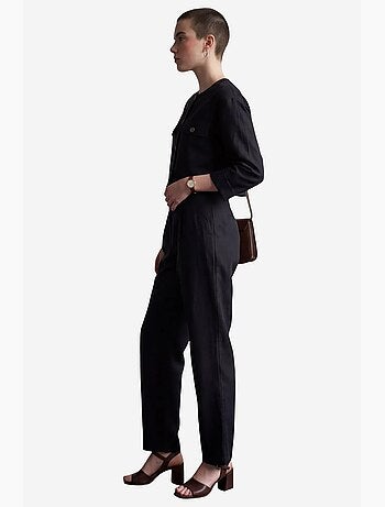 Conjunto de duas peças com decote redondo, bolso e botões my fashion