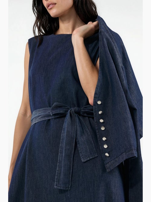 Conjunto de duas peças com jaqueta jeans e vestido maxi hiccup - Kiabi Conjunto de duas peças com jaqueta jeans e vestido maxi hiccup - Kiabi