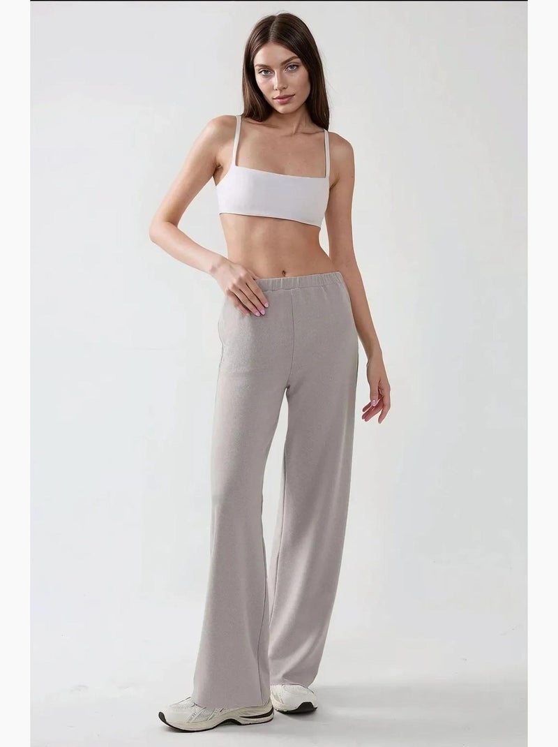 Conjunto de duas peças com top sem alças texturizado e calças hiccup Azul claro - Kiabi