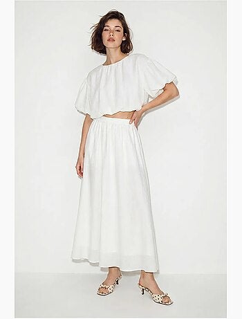 Conjunto de duas peças de blusa e saia maxi lucci