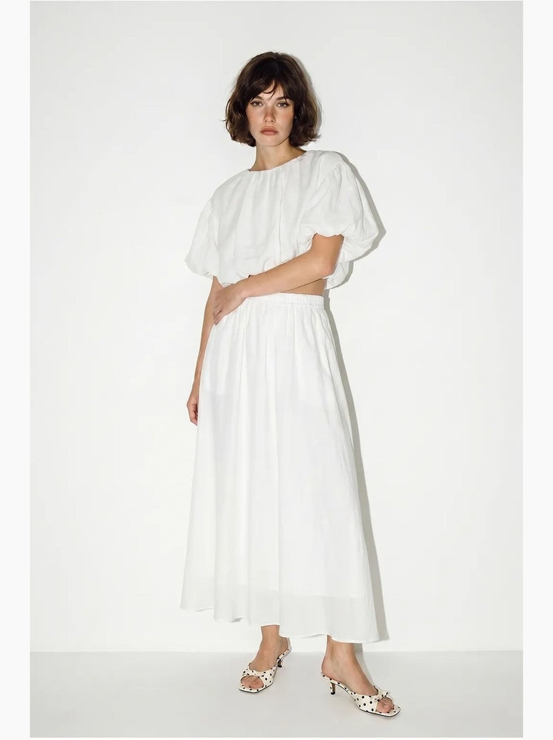 Conjunto de duas peças de blusa e saia maxi lucci Branco - Kiabi