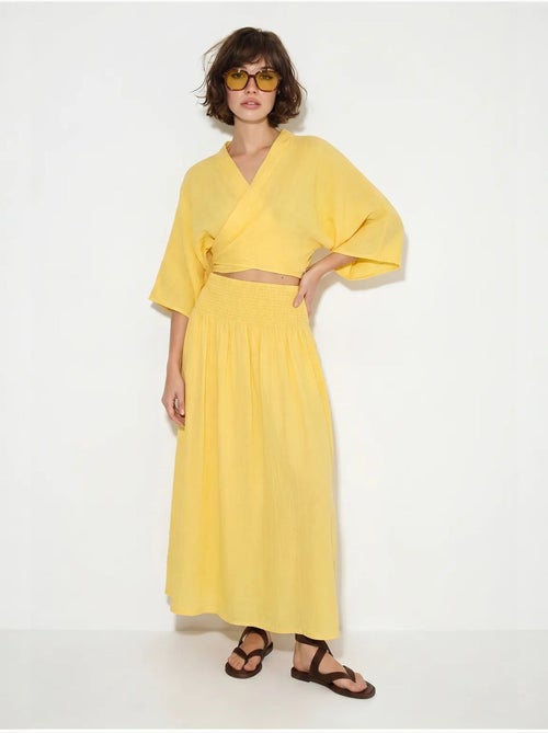 Conjunto de duas peças de blusa e saia midi de algodão lucci - Kiabi