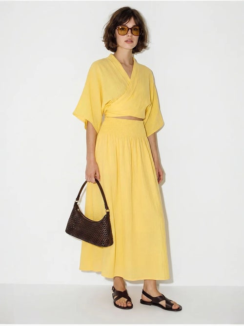 Conjunto de duas peças de blusa e saia midi de algodão lucci - Kiabi