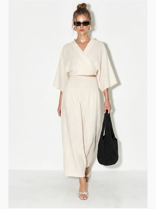 Conjunto de duas peças de blusa e saia midi de algodão lucci - Kiabi