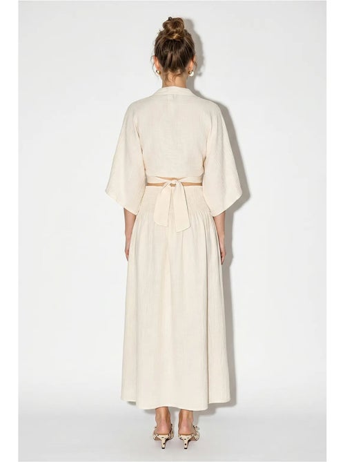 Conjunto de duas peças de blusa e saia midi de algodão lucci - Kiabi
