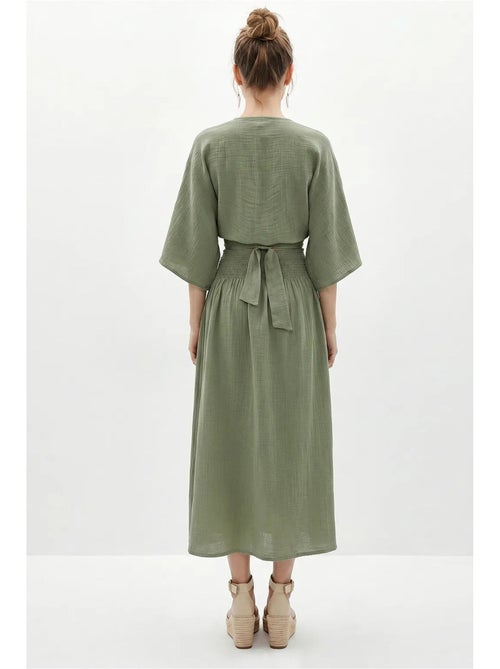 Conjunto de duas peças de blusa e saia midi de algodão lucci - Kiabi