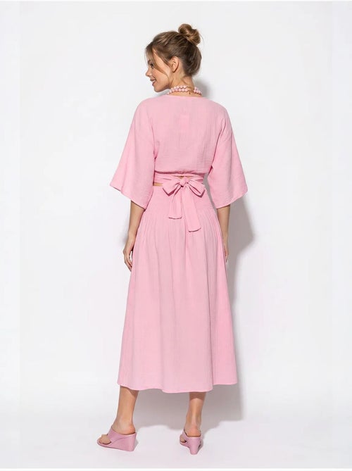 Conjunto de duas peças de blusa e saia midi de algodão lucci - Kiabi