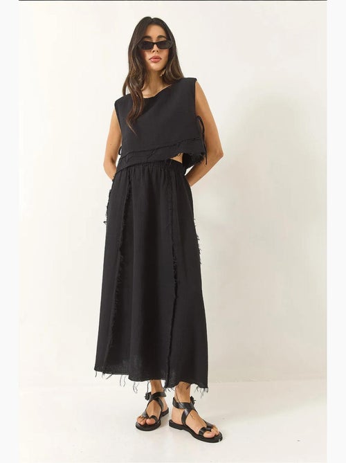 Conjunto de duas peças de blusa e saia texturizadas em musselina lucci - Kiabi Conjunto de duas peças de blusa e saia texturizadas em musselina lucci - Kiabi