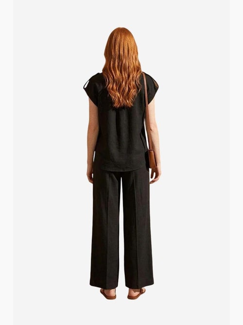 Conjunto de duas peças de perna larga de cintura subida com colarinho de camisa my fashion - Kiabi Conjunto de duas peças de perna larga de cintura subida com colarinho de camisa my fashion - Kiabi