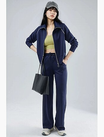 Conjunto de duas peças de sweatshirt com fecho e calças modal touch hiccup