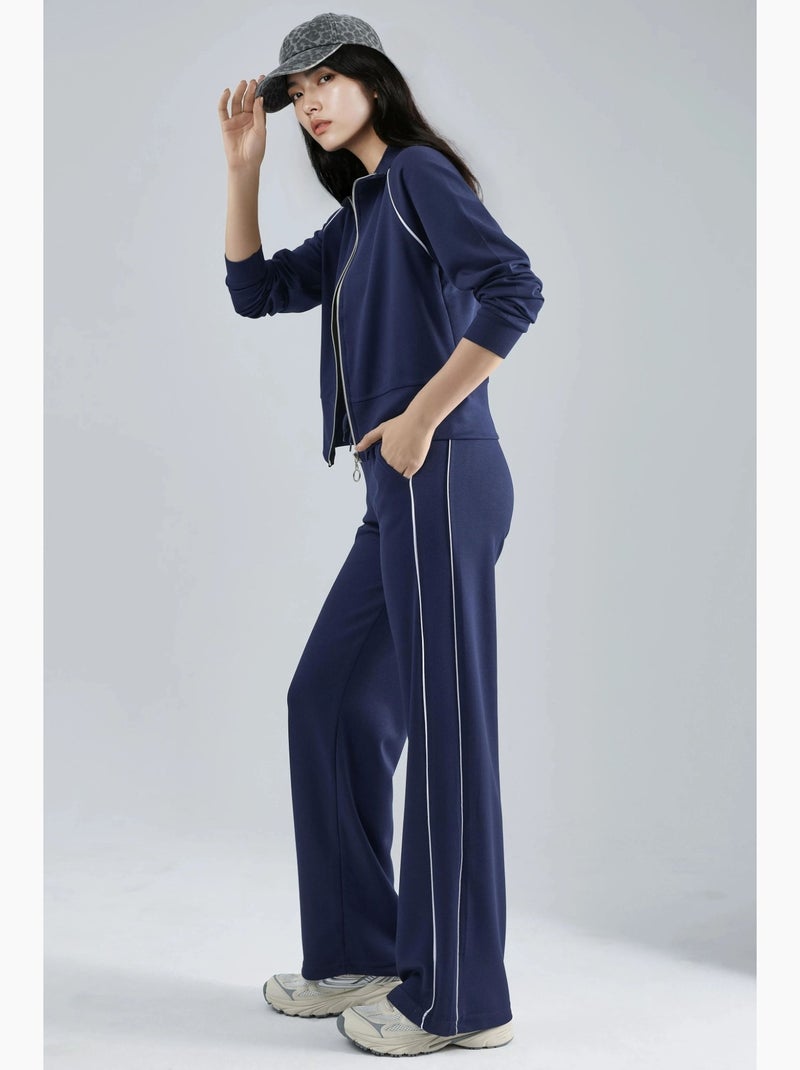 Conjunto de duas peças de sweatshirt com fecho e calças modal touch hiccup Azul-marinho - Kiabi
