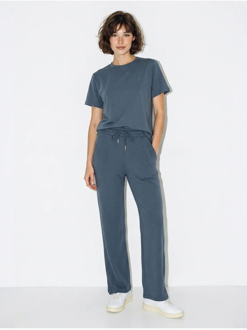 Conjunto de duas peças de t-shirt e calças de perna larga lucci Azul - Kiabi