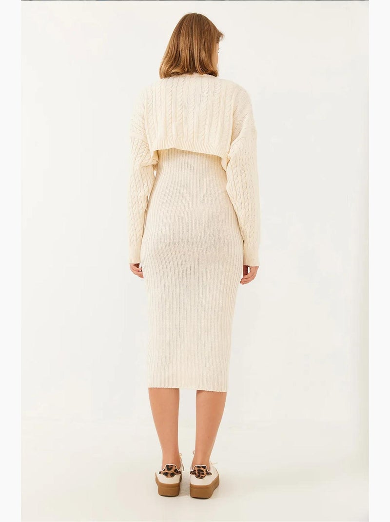 Conjunto de duas peças de vestido curto de malha lucci Bege-argila - Kiabi