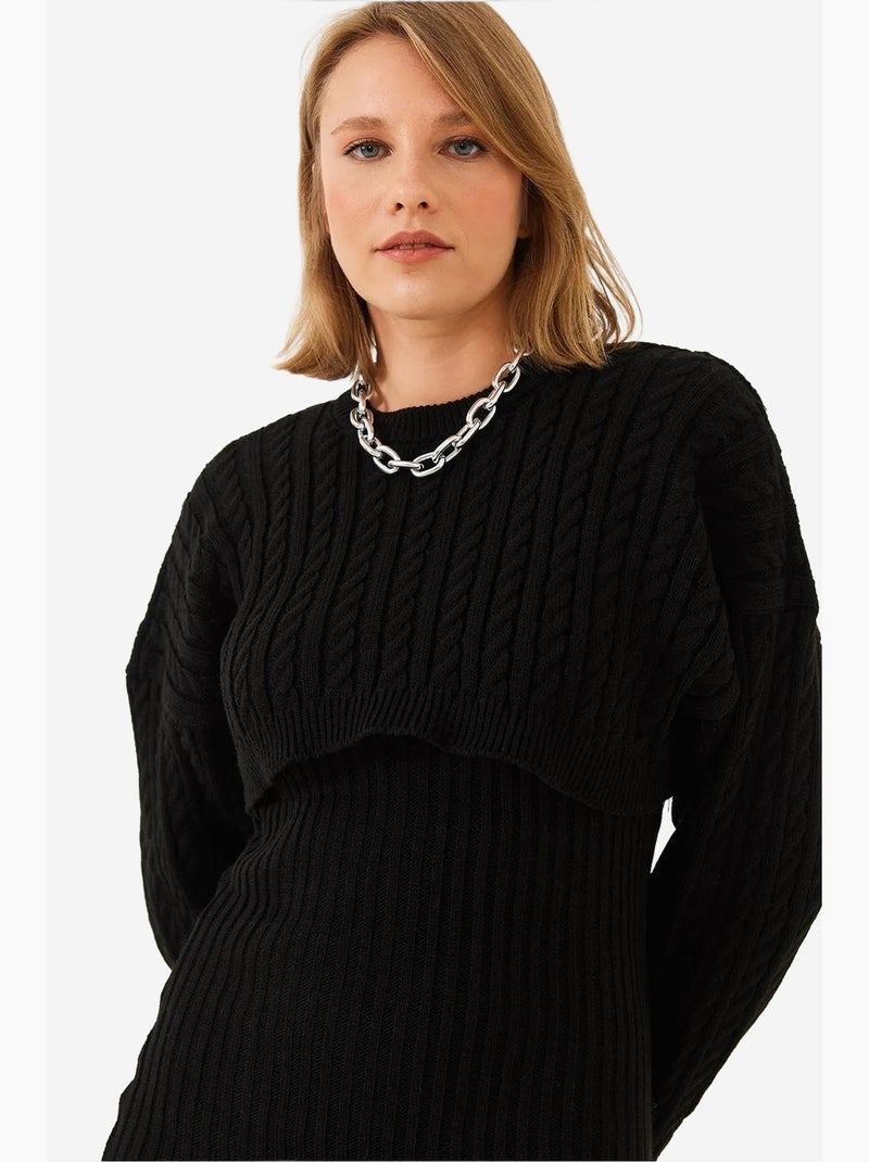 Conjunto de duas peças de vestido curto de malha lucci Preto - Kiabi