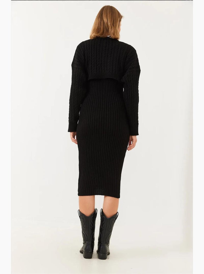 Conjunto de duas peças de vestido curto de malha lucci Preto - Kiabi