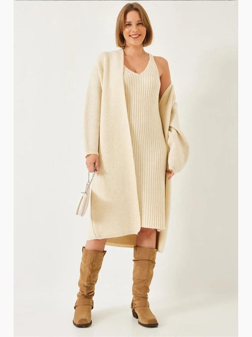 Conjunto de duas peças de vestido e cardigan lucci - Kiabi Conjunto de duas peças de vestido e cardigan lucci - Kiabi