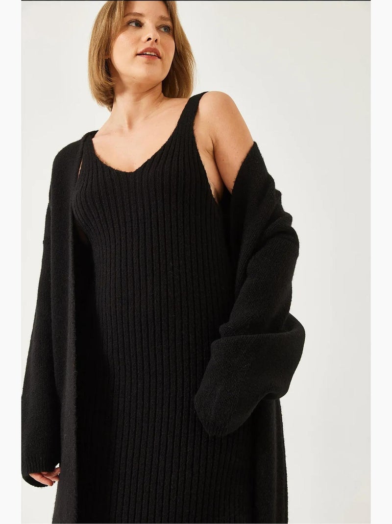 Conjunto de duas peças de vestido e cardigan lucci Preto - Kiabi