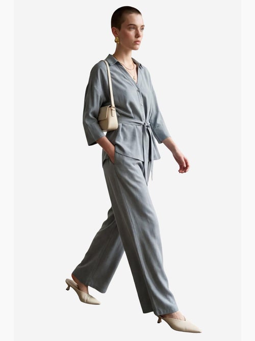 Conjunto de duas peças em tencel com detalhe de laço my fashion - Kiabi