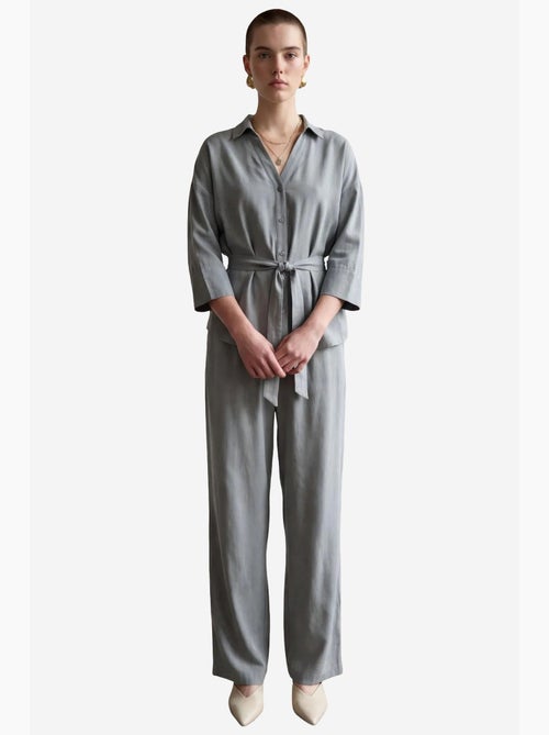 Conjunto de duas peças em tencel com detalhe de laço my fashion - Kiabi