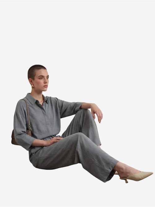 Conjunto de duas peças em tencel com detalhe de laço my fashion - Kiabi
