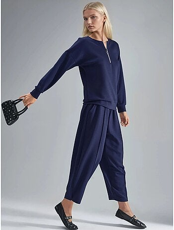 Conjunto de duas peças modal touch com gola com fecho hiccup