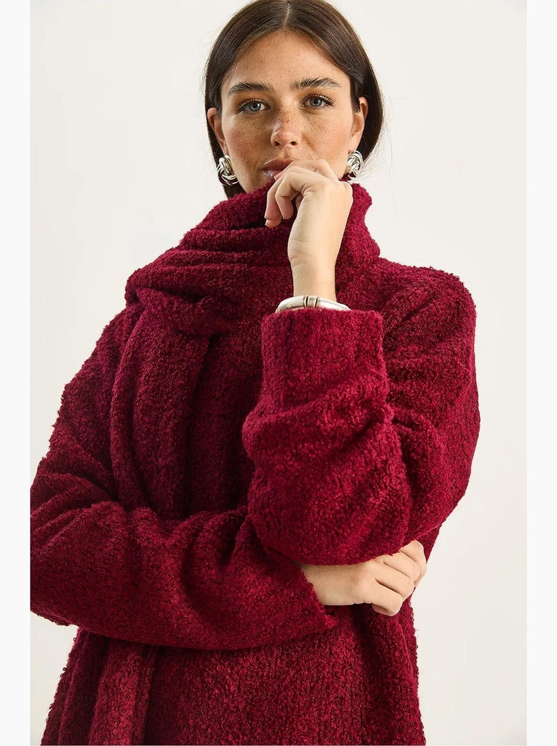 Conjunto de duas peças oversized em malha canelada lucci Vermelho bordô - Kiabi
