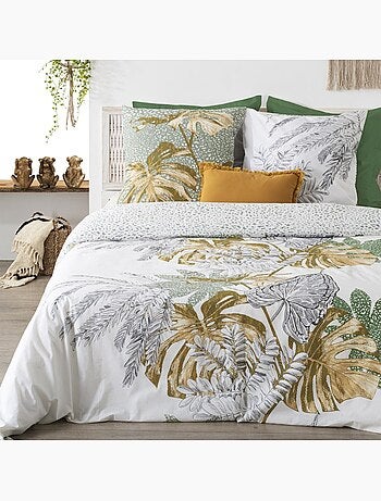Conjunto de edredão com estampado da selva dourado