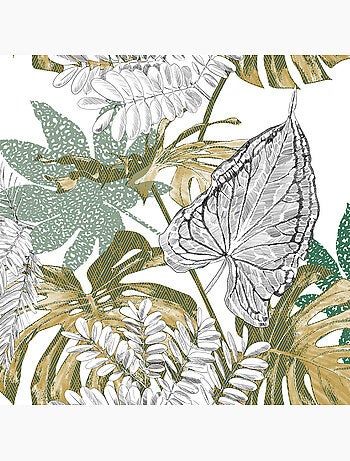 Conjunto de edredão com estampado da selva dourado