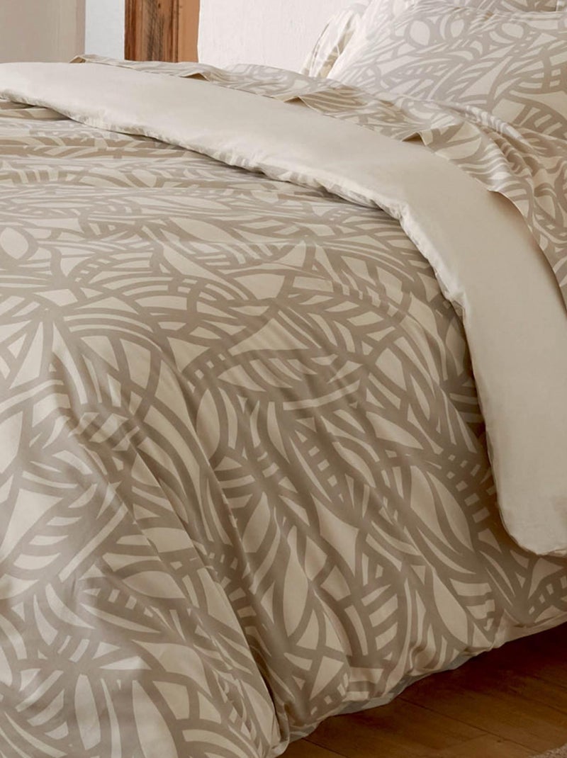 Conjunto de edredão com estampado gráfico Bege - Kiabi