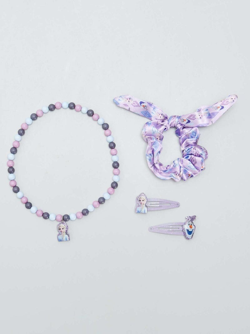 Conjunto de elásticos, ganchos e colar 'Frozen' AZUL - Kiabi