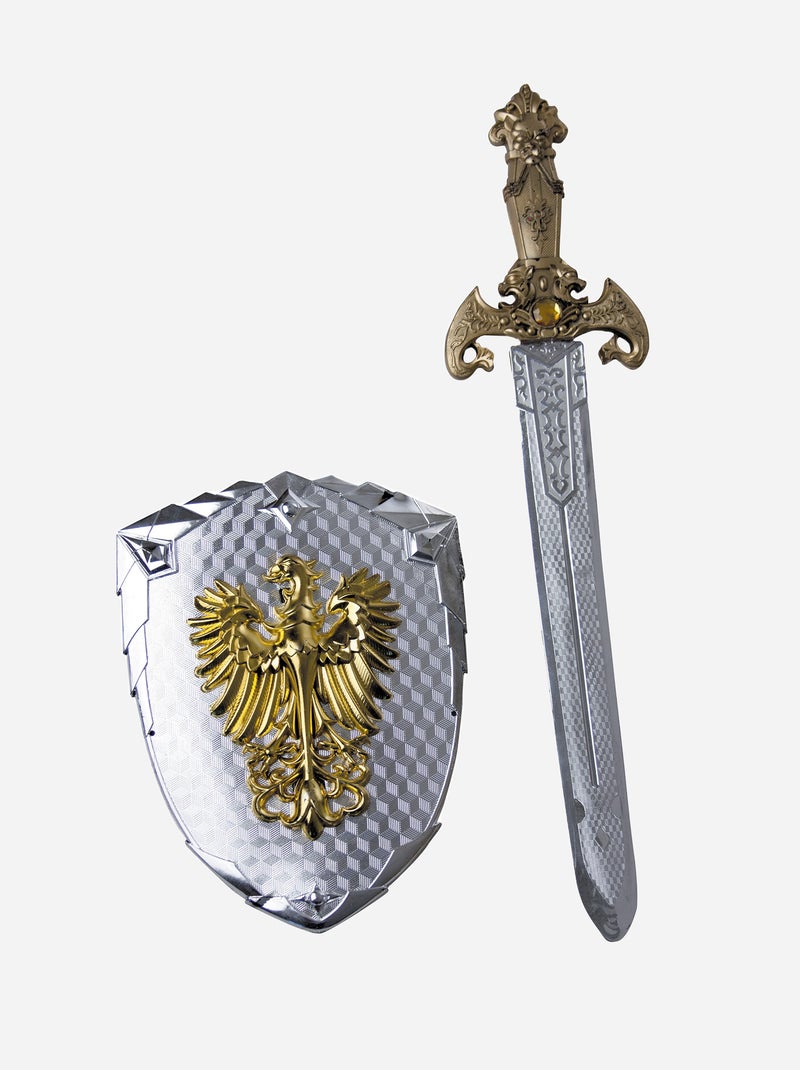 Conjunto de espada e escudo de cavaleiro CINZA - Kiabi