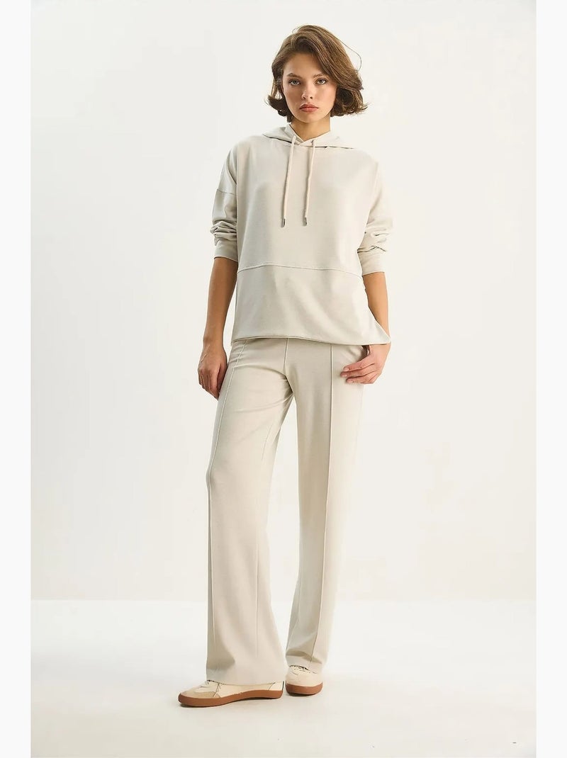 Conjunto de fato de treino com sweatshirt com capuz e calças de perna larga lucci Bege-argila - Kiabi