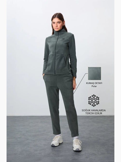 Conjunto de fato de treino de mulher com fecho de correr e manga comprida tommy - Kiabi