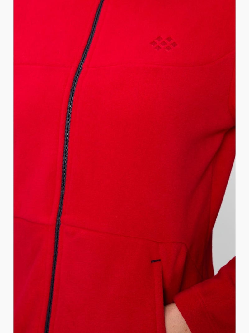 Conjunto de fato de treino de mulher com fecho de correr e manga comprida tommy Vermelho - Kiabi