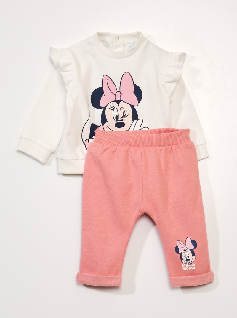Conjunto de fato de treino 'Minnie' - 2 peças Cinza/ Rosa - Kiabi