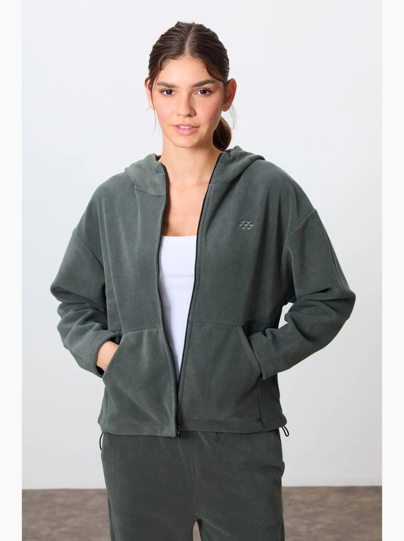 Conjunto de fato de treino oversized com capuz e fecho de correr tommy Verde escuro - Kiabi