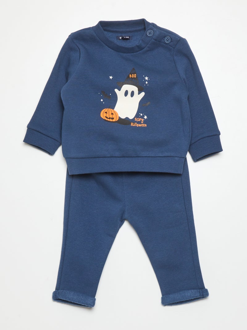 Conjunto de fato de treino sweatshirt + calças - 2 peças AZUL - Kiabi