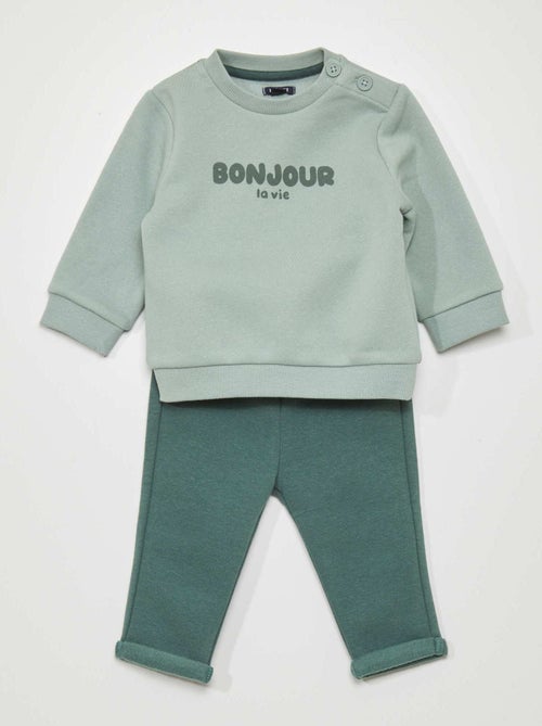 Conjunto de fato de treino sweatshirt + calças - 2 peças - Kiabi