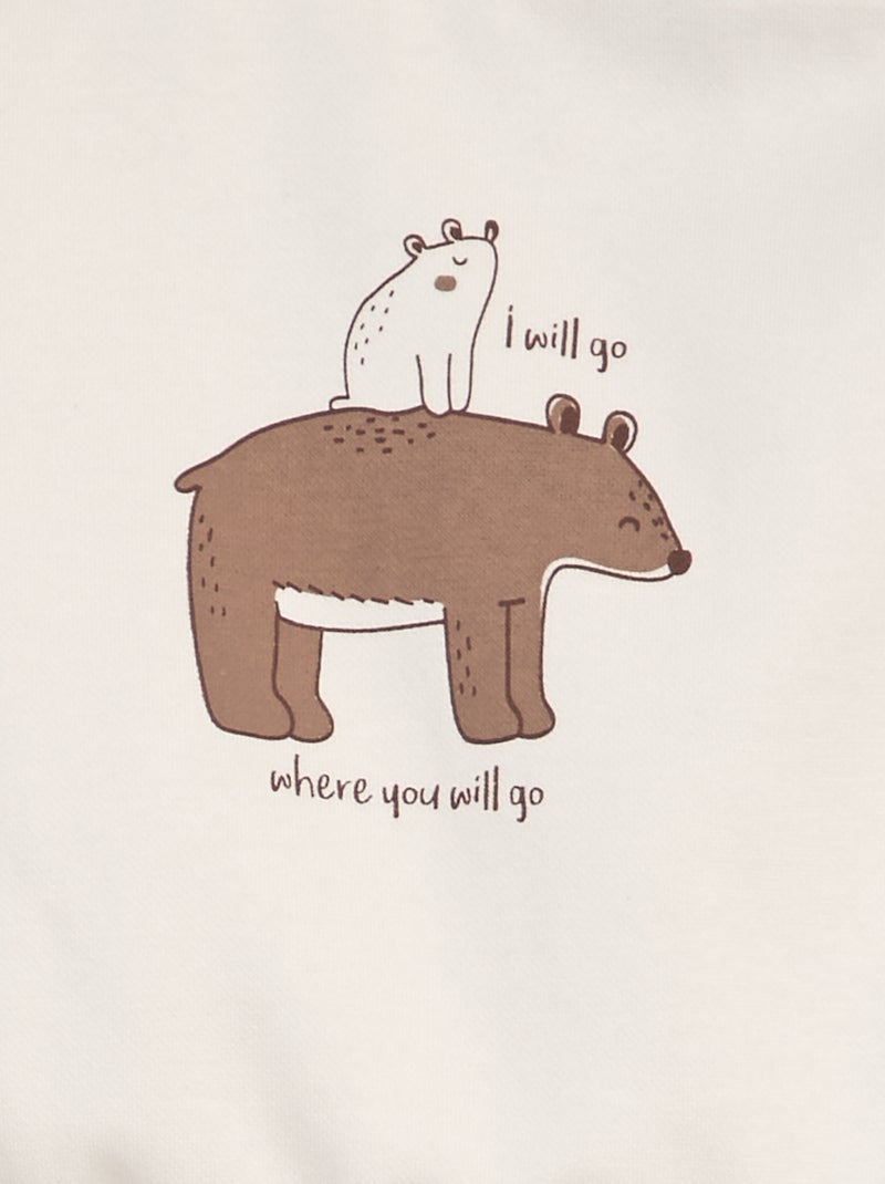 Conjunto de fato de treino sweatshirt + calças  - 2 peças BRANCO - Kiabi