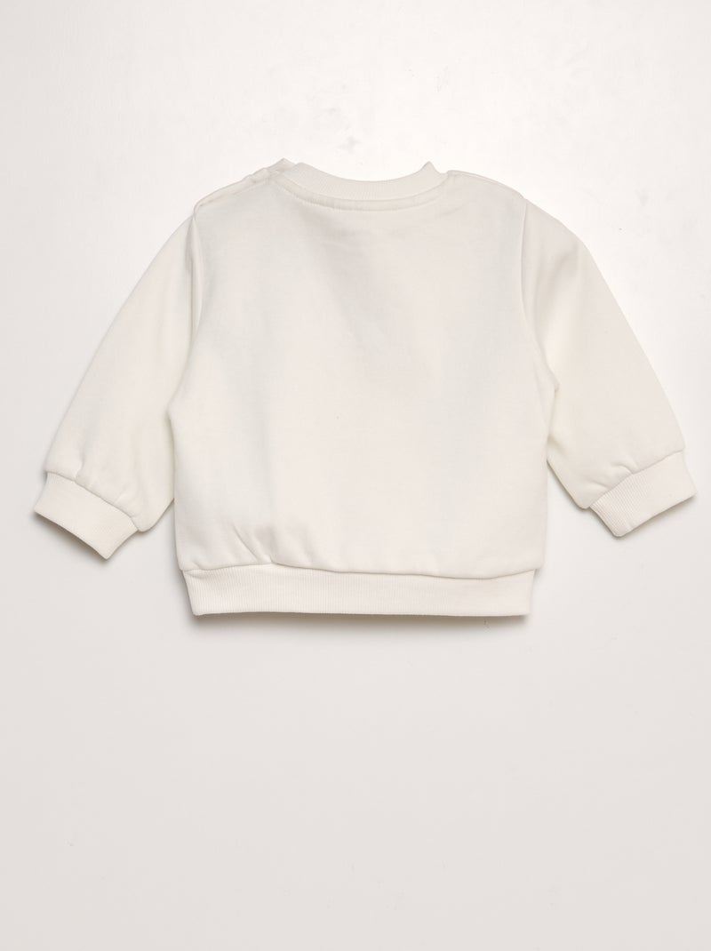 Conjunto de fato de treino sweatshirt + calças  - 2 peças BRANCO - Kiabi