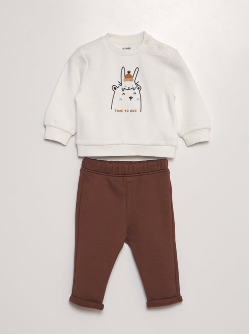 Conjunto de fato de treino sweatshirt + calças  - 2 peças - Kiabi