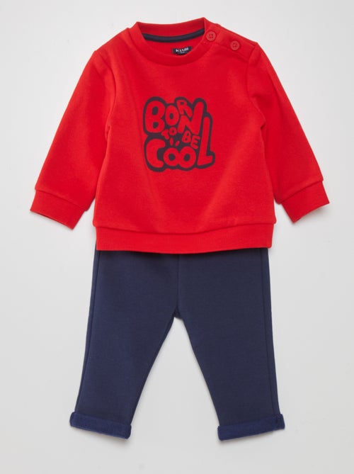 Conjunto de fato de treino sweatshirt + calças - 2 peças - Kiabi